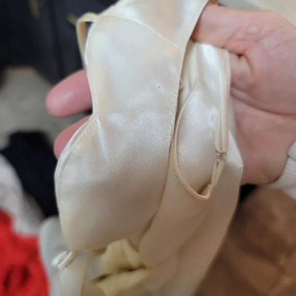 Vintage 90s Victoria’s Secret Gold Label Satin Bridal Slip Mini Dress Ivory - Picture 12 of 12